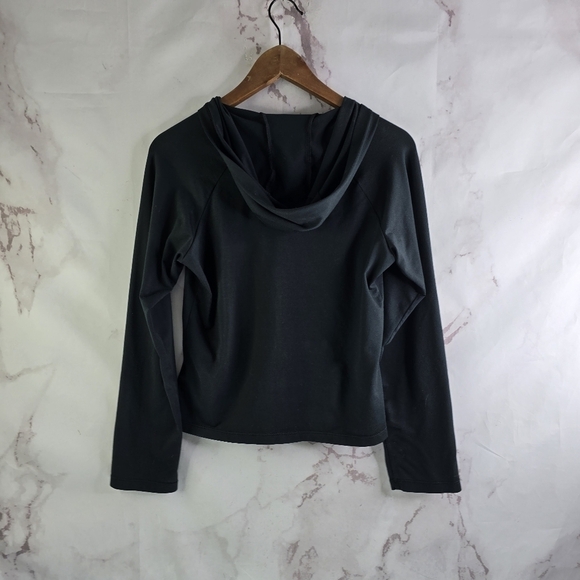 Patagonia Top Womens Medium Black Full Zip Shirt Lightweight Jacket Hood Rhythm - Picture 5 of 11